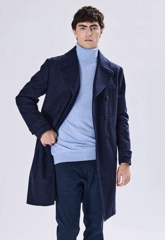 Double-breasted Check Coat
