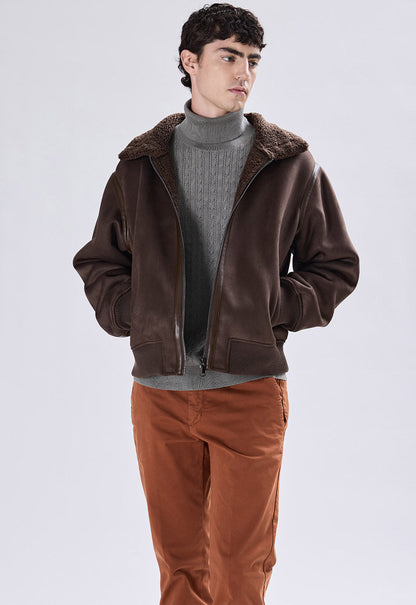 Bomber Montone Scamosciato