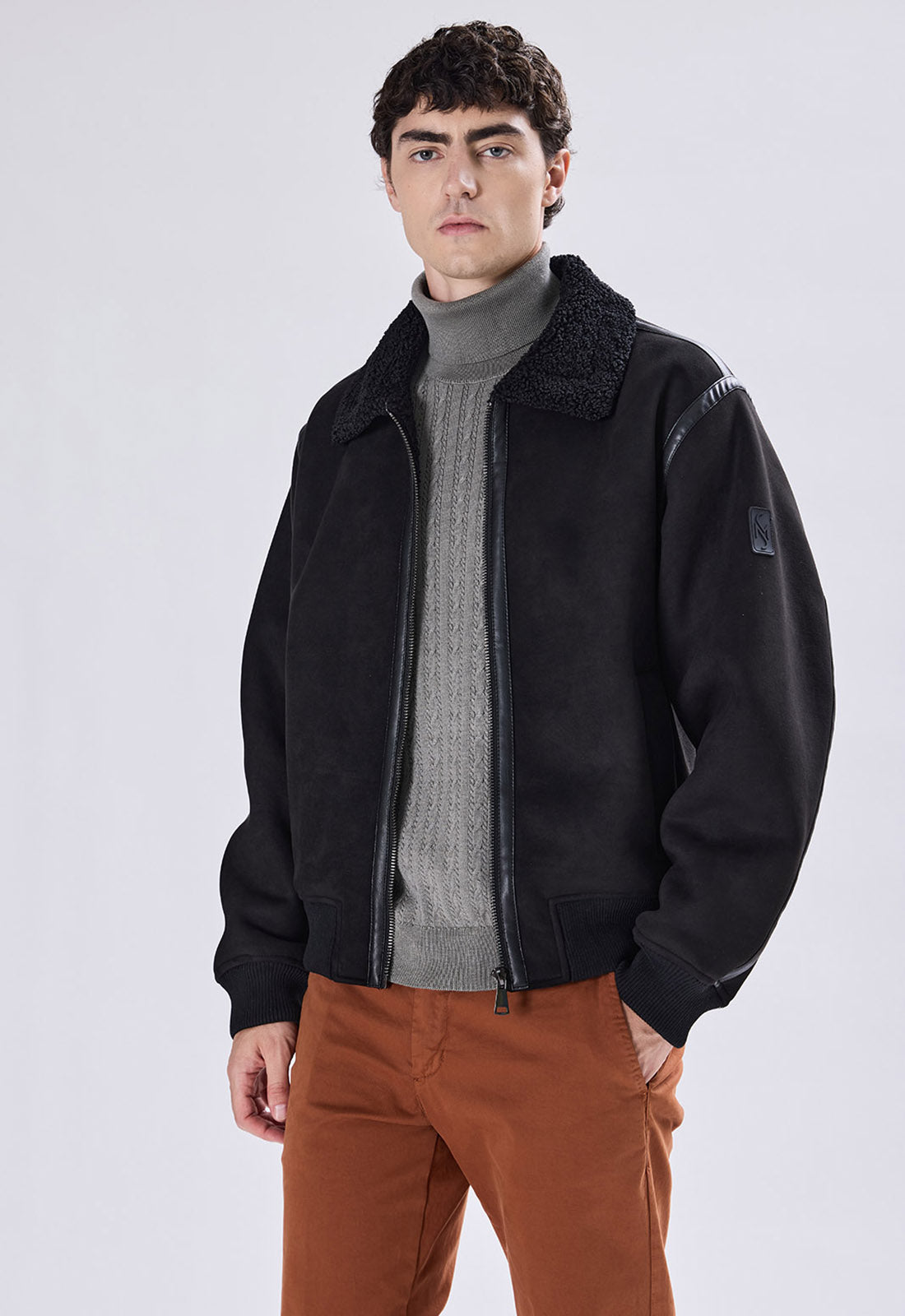 Bomber Montone Scamosciato