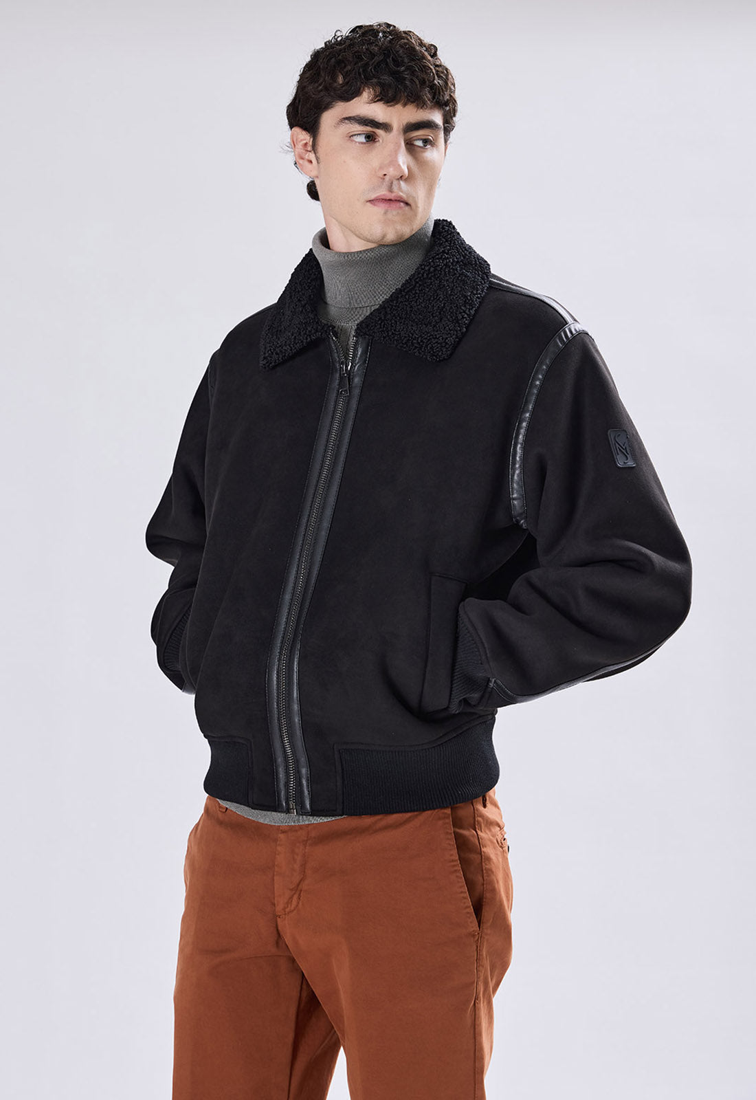 Bomber Montone Scamosciato